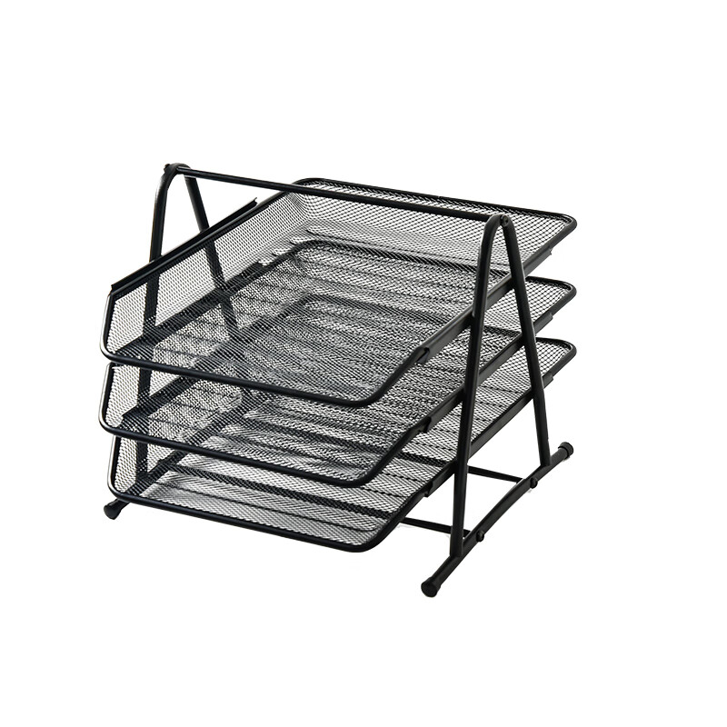 Three-year second shift metal file tray rack multi-layer file tray file column office desktop storage information file iron basket information rack organizer storage rack four-layer silver