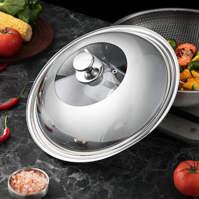Home KATEI STORY Japanese heightened pot lid 30cm stainless steel household high arch pot lid for cooking with visible high temperature resistant tempered glass lid