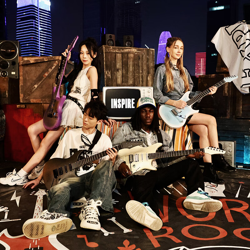 Enya electric guitar double rocking single single and double smart electric guitar Inspire Hua Chenyu same style extremely purple