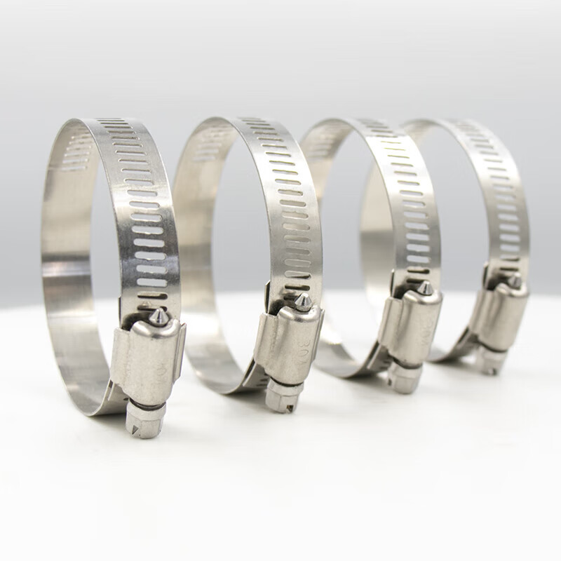 Jinguluo 304 stainless steel American clamp, hose clamp, water pipe clamp, gas pipe buckle fixed pipe clamp 52-76 (10 pieces)