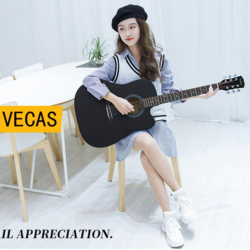 WEIKASI Folk Guitar Beginner Acoustic Guitar Veneer Beginner Entry Practice Guitar Guitar Student Male and Female Instrument 41-inch Sunset Color + Gift Pack Advanced Recommendation