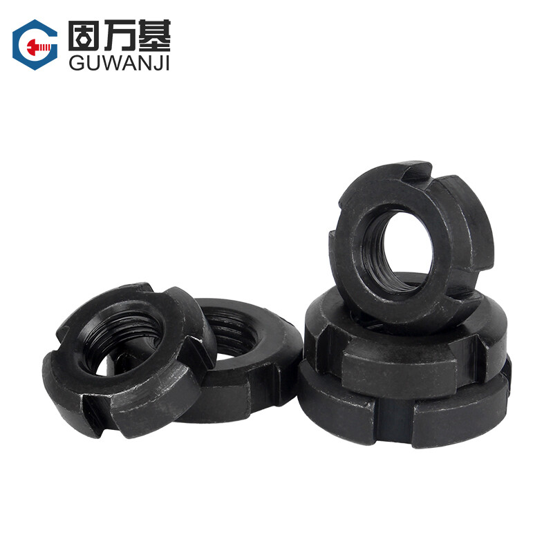 Guwanji round nut slotted locking nut anti-loosening nut four-slot anti-loosening nut M200x3 1 piece 304 material
