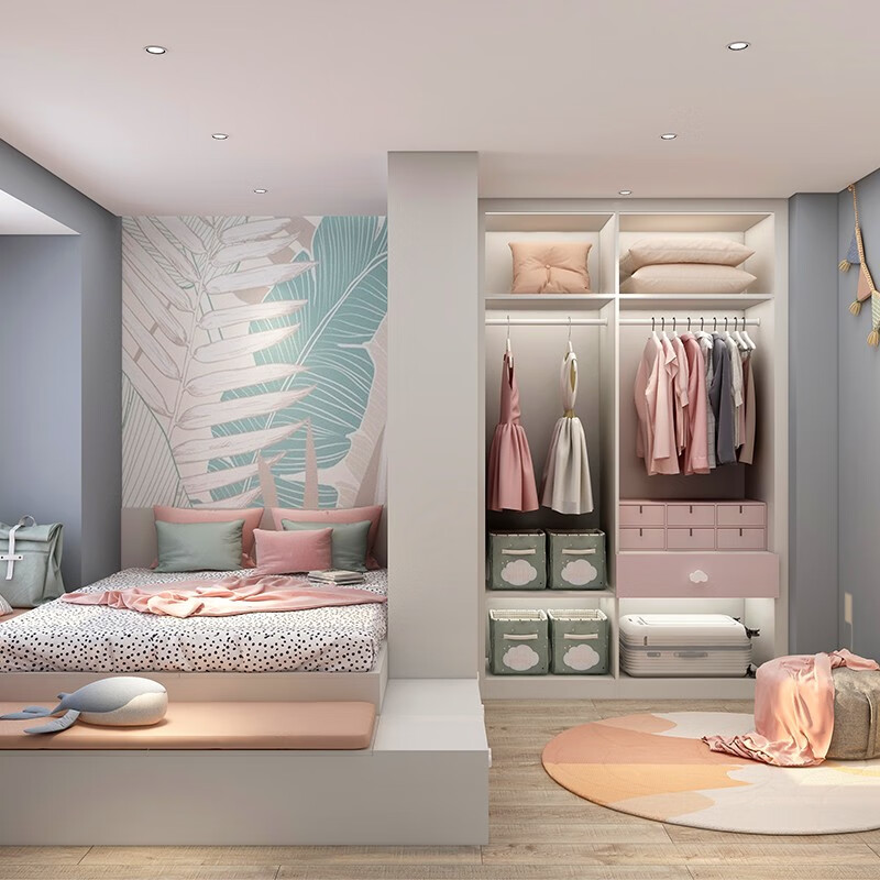 Quanyou whole house customized tatami bed wardrobe integrated room small bedroom tatami overall customized furniture 1088/, for specific plans, please contact customer service 1