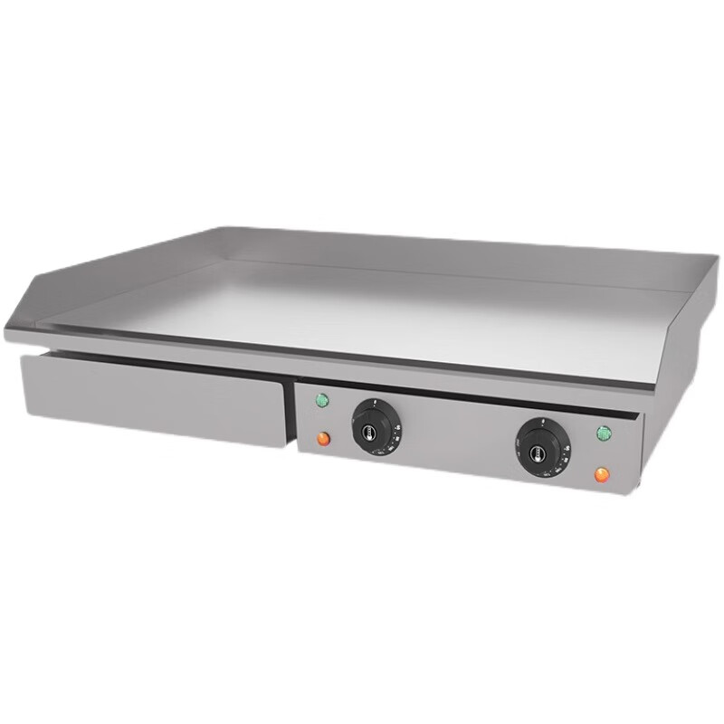 Dekebang non-black electric griddle manufacturer hand-caught cake machine mirror teppanyaki iron plate grilled cold noodles fried squid steak egg fried rice stainless steel 1.2 meters luxury electric griddle chrome plated non-black model