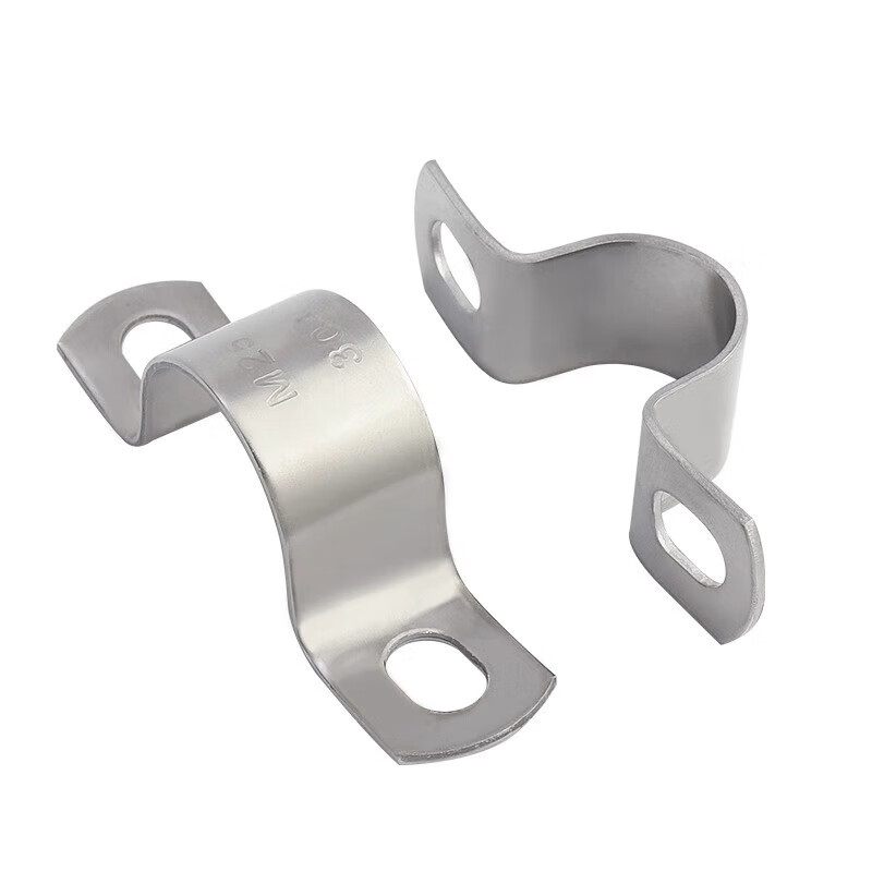 Jinchao 304 stainless steel thickened riding clamp pipe clamp bracket pipe buckle throat hoop water pipe clamp fixed U-shaped buckle pipe hoop M20 (5 pieces) thickened