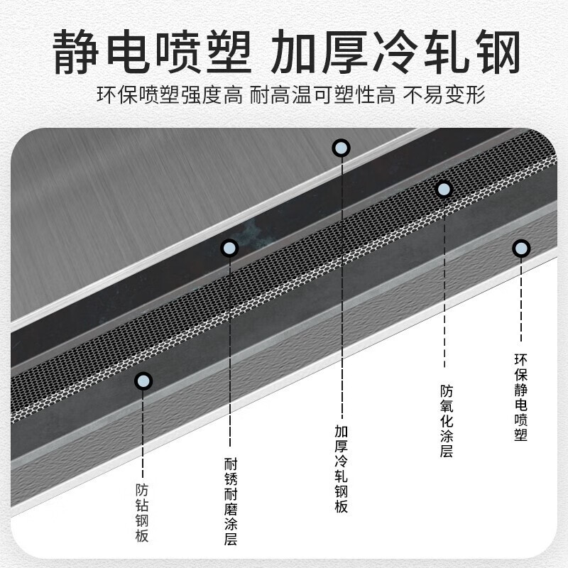 KINKOCCL steel desk iron table staff desk financial desk with lock and drawer 1.4 meters five buckets and one empty