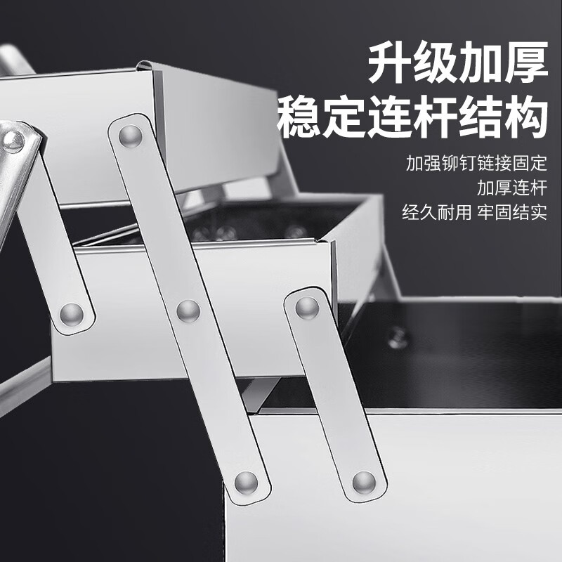 MYTEC stainless steel tool box three-layer folding storage box multi-functional industrial-grade suitcase electrician hardware storage box stainless steel tool box 350mm double layer