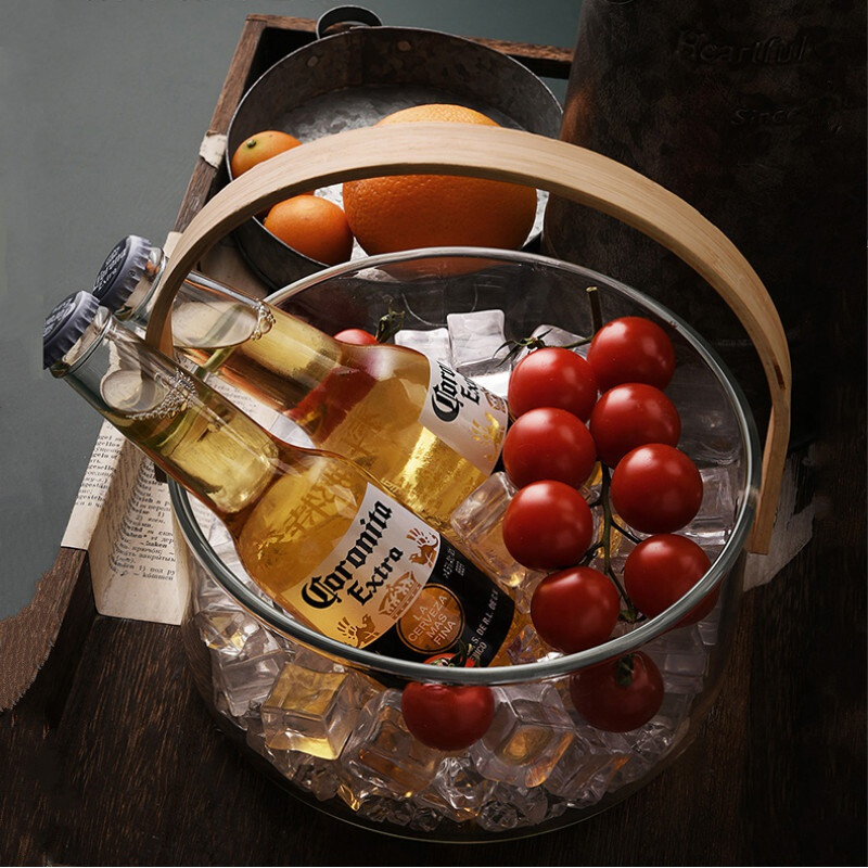 LANGUAGE OF CUP ice bucket household high-value glass champagne beer red wine bar supplies ice cubes high borosilicate glass transparent trumpet