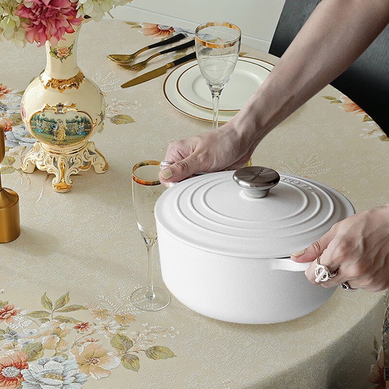 Vianka tablecloth European coffee table large round table high-end luxury light luxury high-end round dining table living room home 2024 new style Muqiao-beige 200cm round tablecloth