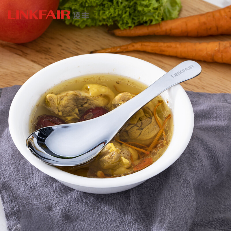 Lingfeng (LINKFAIR) 304 stainless steel soup spoon, soup spoon, meal spoon, eating spoon, children's spoon, Kada series table spoon (pack of 5)