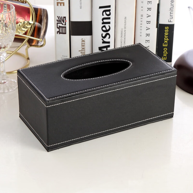 Paper drawer leather PU tissue box Creative tissue box European napkin storage box customized LOGO