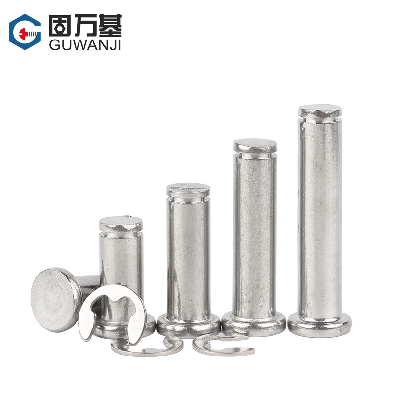 Guwanji 304 stainless steel pin flat head slotted pin circlip pin positioning cylindrical pin latch supporting retaining ring M18x65 1 set