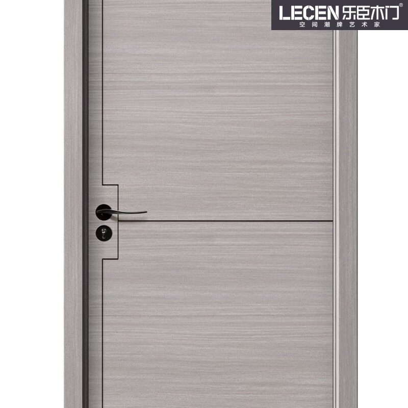 LECHEN wooden door bedroom door whole house customized wooden composite interior door living room study unpainted wooden door LC-1007 trend gray