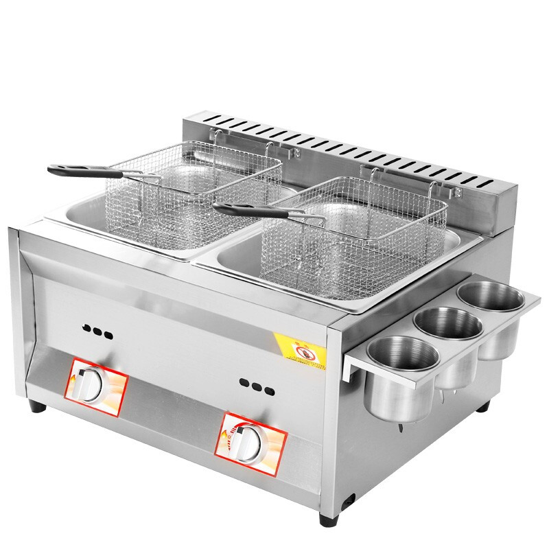 Yushang fryer outdoor stall gas Malatang Oden machine large capacity fried skewers fried stove noodle cooker fried chicken steak thickened three pots + fried blue + 2 oden
