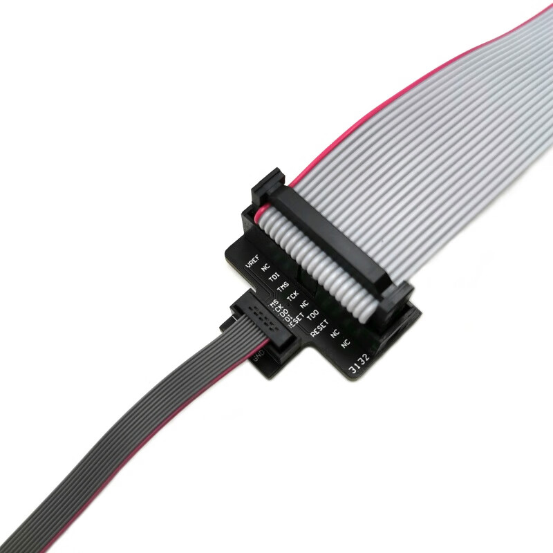 1.27mm JTAG adapter board standard 20-pin 2.54mm to 10-pin 1.27mm supports JLINK/SWD, equipped with 20cm long 1.27mm cable and 2.54mm cable