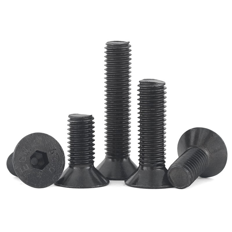 Jinggong Grade 12.9 high-strength countersunk head hexagon socket screws, flat head hexagon socket bolts, M8 20 pieces, total screw length 25mm