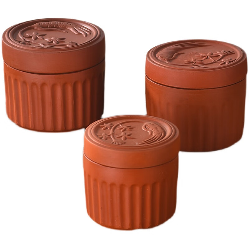 Rainbow Bird purple sand roasted pear jar household commercial double-lid bird's nest water-proof stewed Buddha jumping wall earthen jar flat lid small stew pot steamed egg stew pot large round