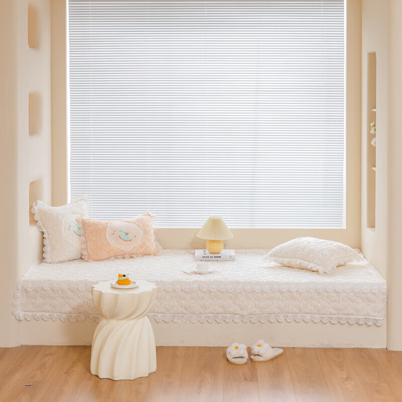 Xizi yarn plush balcony mat bay window mat custom-made for all seasons bedroom bay window window sill mat thickened anti-slip bay window blanket rose off-white custom size contact customer service