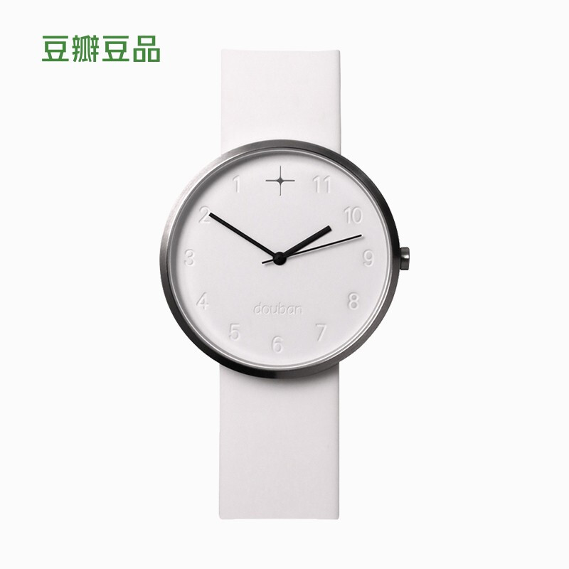 Douban reverse watch multi-color white trendy men's and women's couple watch waterproof watch electroplated stainless steel case