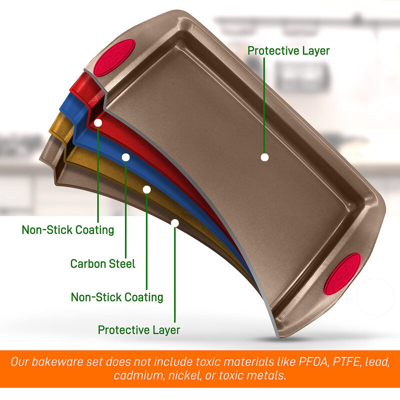 NutriChef 2-piece bakeware set - PFOA-coated carbon steel bakeware - Baking Sheet