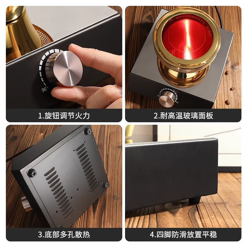 Mongdio siphon pot household siphon coffee pot set coffee machine manual siphon pot special light wave oven 400W