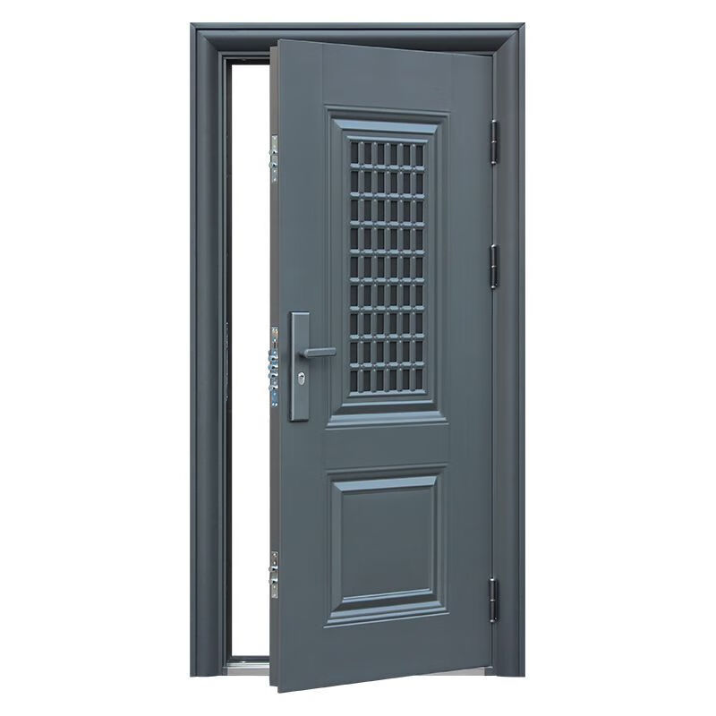 Qinkai door middle door anti-theft door outdoor ventilation door entry door breathable anti-theft door outer left red installation not included 1970*860 free expansion screws when placing an order