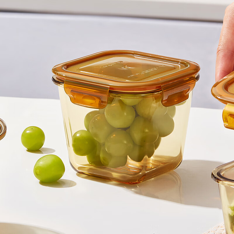 Corning tableware heat-resistant glass crisper 900ml deepened amber soup bowl with lid 2 pieces microwave lunch box lunch box