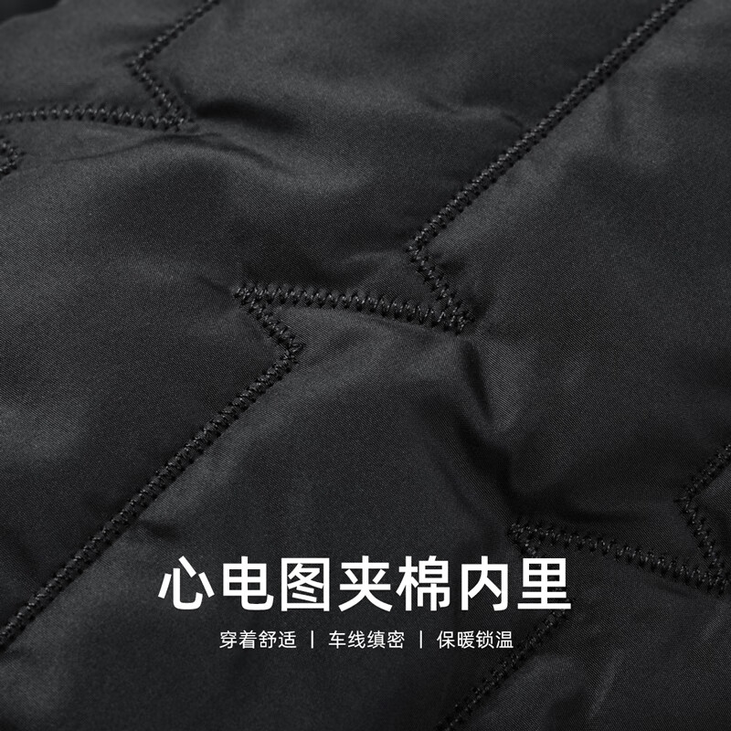 Mark Huafei Simple Baseball Collar Men's Jacket 2025 Autumn New Heavy Industry Embroidered Pilot Commuting Casual Jacket Black - Quilted Style M /170