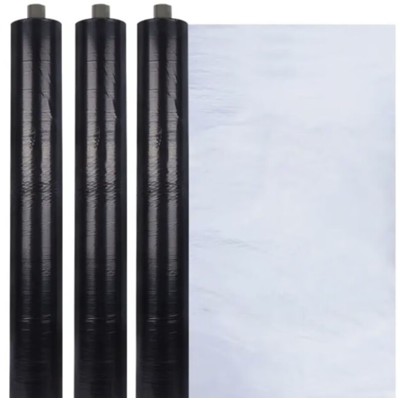 Silver and black two-color mulch film, new material, thickened insect-proof reflective mulch film covering weeding film, thermal insulation agricultural mulch film, silver black 10 pounds 1.2 silk thick 2 meters wide 150 meters long