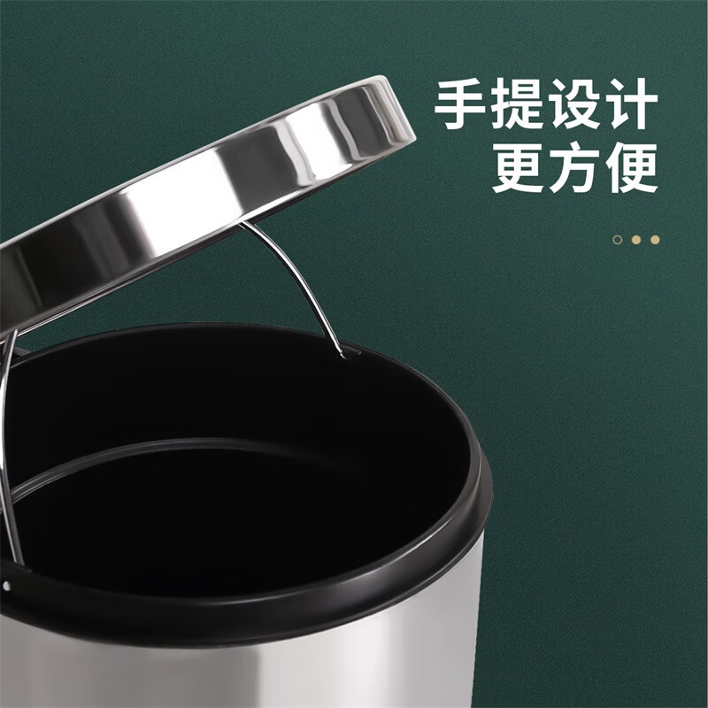 Ou Runzhe trash can foot pedal with lid 5L mirror stainless steel living room bedroom kitchen bathroom home office indoor and outdoor double bucket