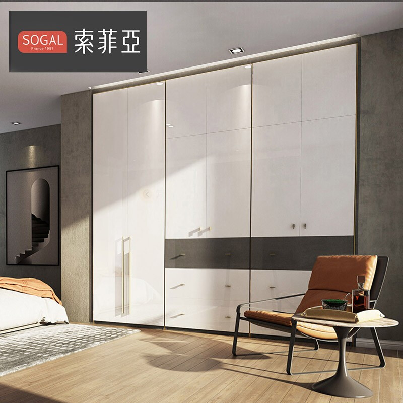 Sophia, exclusive to Zhengzhou, whole house customized wardrobe, bedroom light luxury cloakroom, glass door, living room, entrance hall cabinet, sincere customized gold, exclusive to Zhengzhou