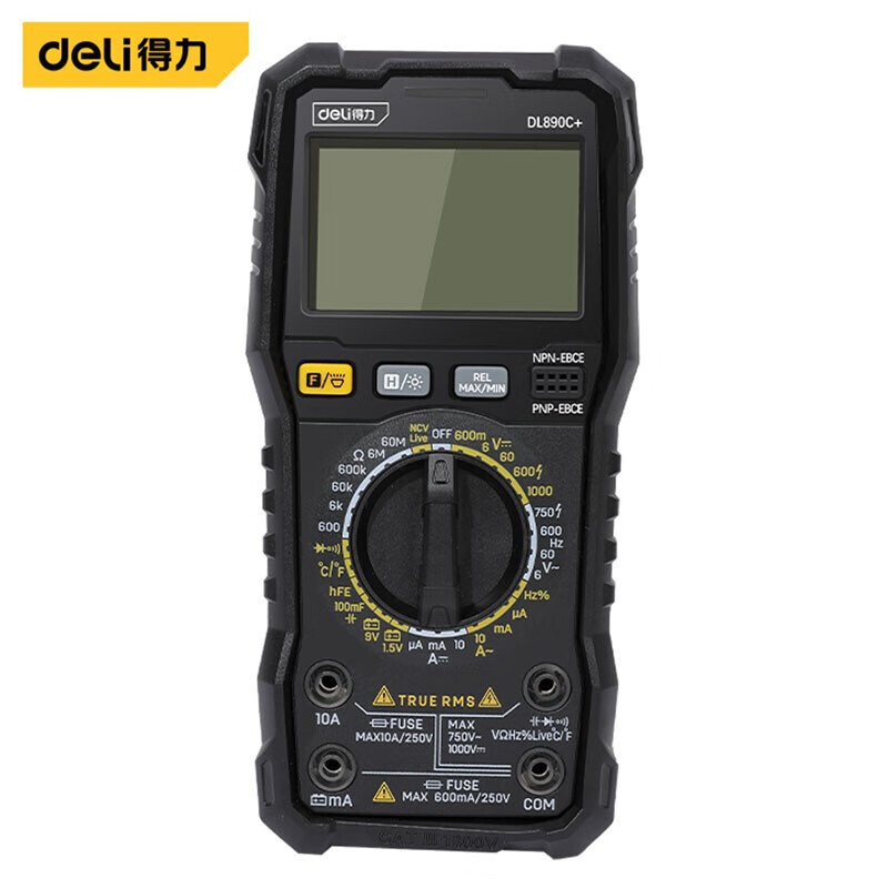Deli digital multimeter burn-proof manual range multi-function small DC voltage and ammeter electrician maintenance digital display digital multimeter 5999 digits DL890C+