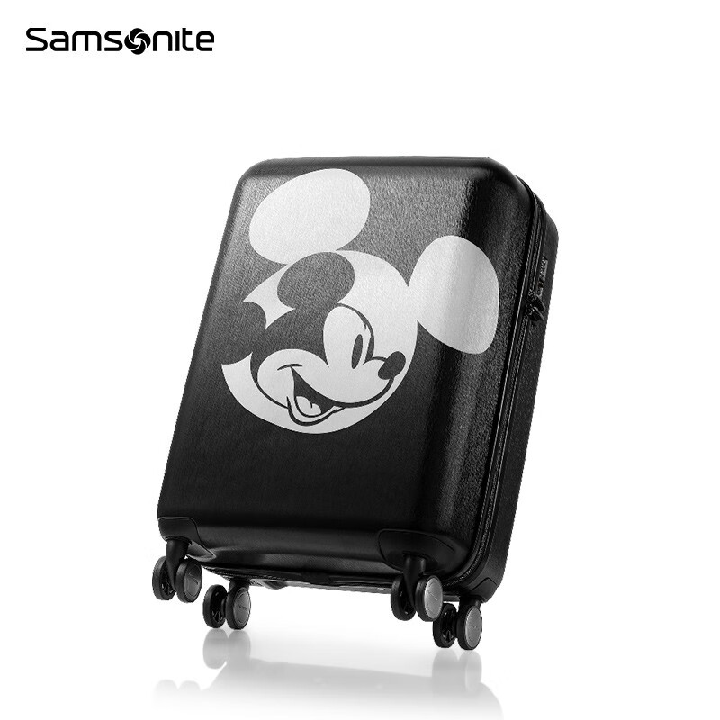 Samsonite Disney Mickey and Minnie co-branded luggage large-capacity travel check-in trolley case wear-resistant and scratch-resistant AF9 new-black 20 inches