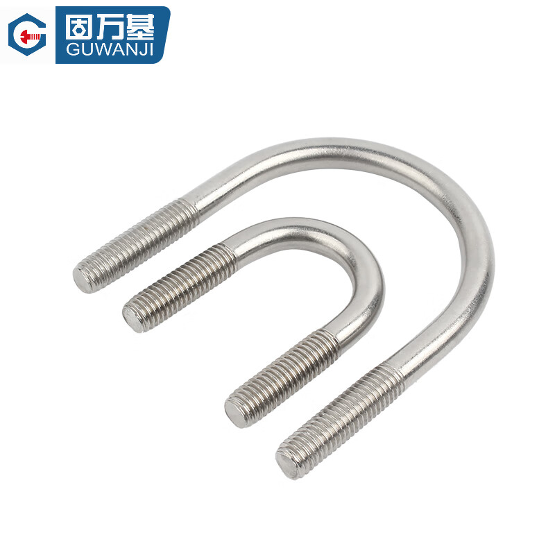 Guwanji 304/316 stainless steel U-shaped screw U-shaped clamp bolt fixed pipe clamp clamp M6M8M10M12-M24 M6x102 5 pieces 304