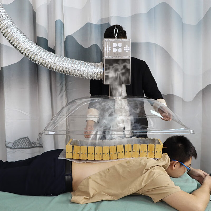 SZJIJE Moxibustion Pavilion Smoke Exhaust Artifact Traditional Chinese Medicine Hospital Pediatric Massage and Moxibustion Project Smoke Exhaust System Pipeline Smoke Exhaust Fast and No Residue Two-bed 150P fan package + 80*40 huge hood
