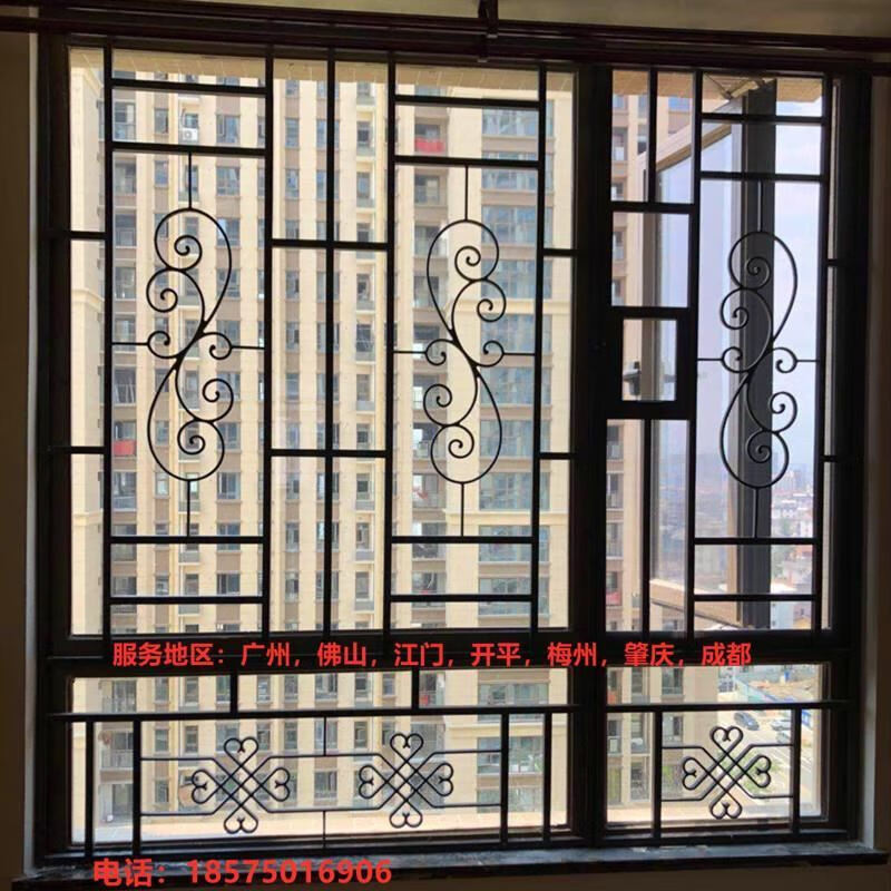 Huili's welded window grille aluminum alloy anti-theft window anti-mosquito anti-theft 304 gold steel mesh screen window balcony guardrail window factory drawing deposit