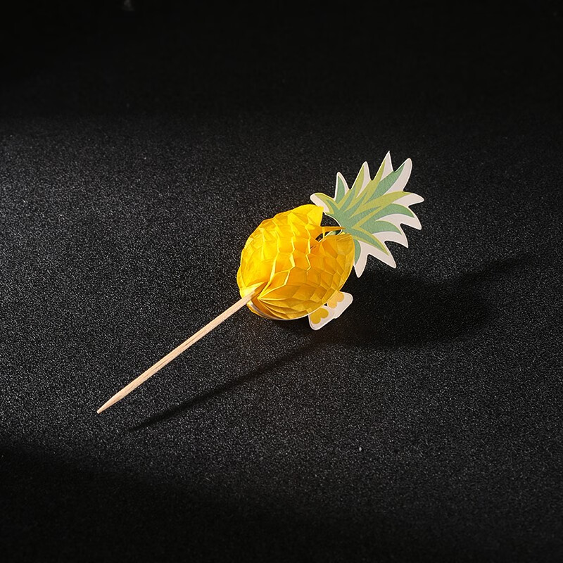 Bar Soul Creative Cocktail Decorative Sticks Small Paper Umbrella Umbrella Shape Painted Bamboo Sticks Bar Gadgets Western Food Pastries Pineapple Shape 50 Count