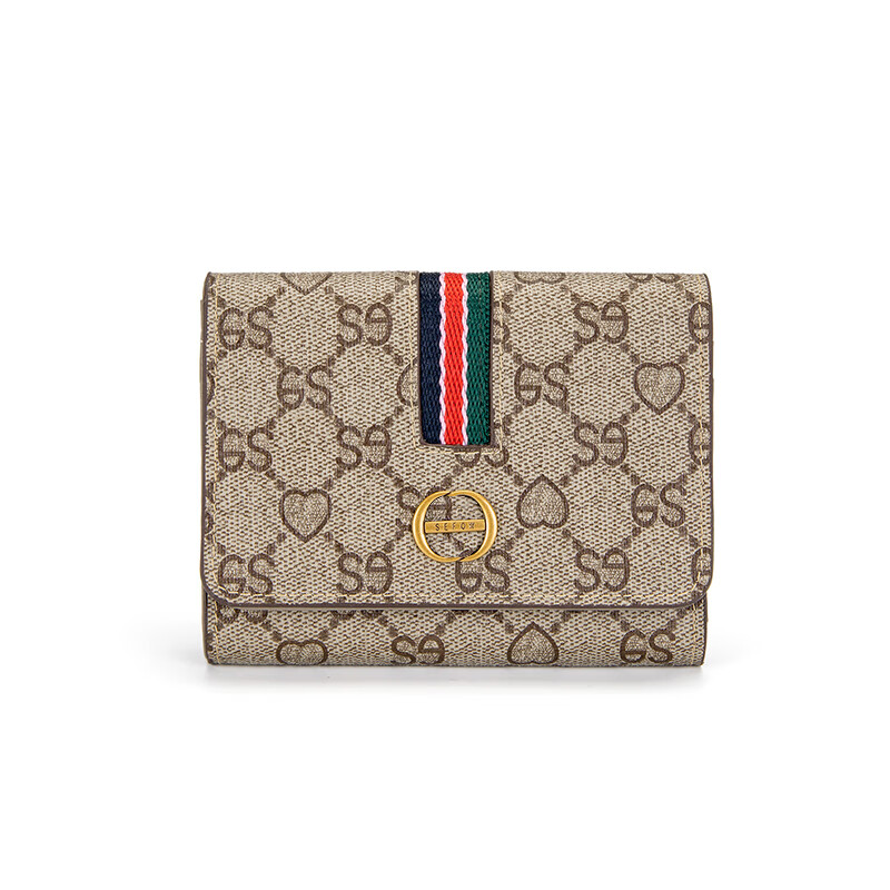 Woodpecker (TUCANO) wallet wallet for women 2024 new style genuine leather cowhide high-end exquisite short style multi-functional large capacity long style apricot short style (genuine leather 12 card slots upgraded version)