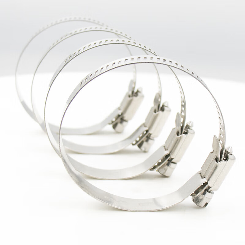 Jinguluo 304 stainless steel American clamp, hose clamp, water pipe clamp, gas pipe buckle fixed pipe clamp 52-76 (10 pieces)