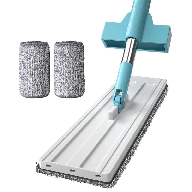 Meiyatui horizontal board mop, hand-wash free, lazy mop, squeeze water mop, household mopping artifact, dry and wet, 38CM, 2 mops in total