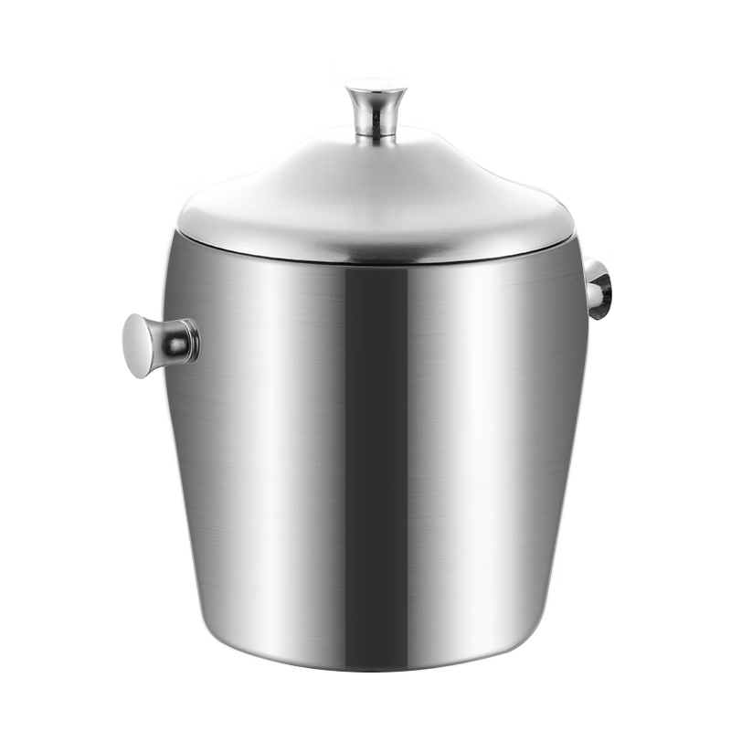 Yanxing double-layer stainless steel ice bucket commercial bar ktv champagne bucket ice storage bucket beer beverage ice bucket silver 304 stainless steel double-layer 3L