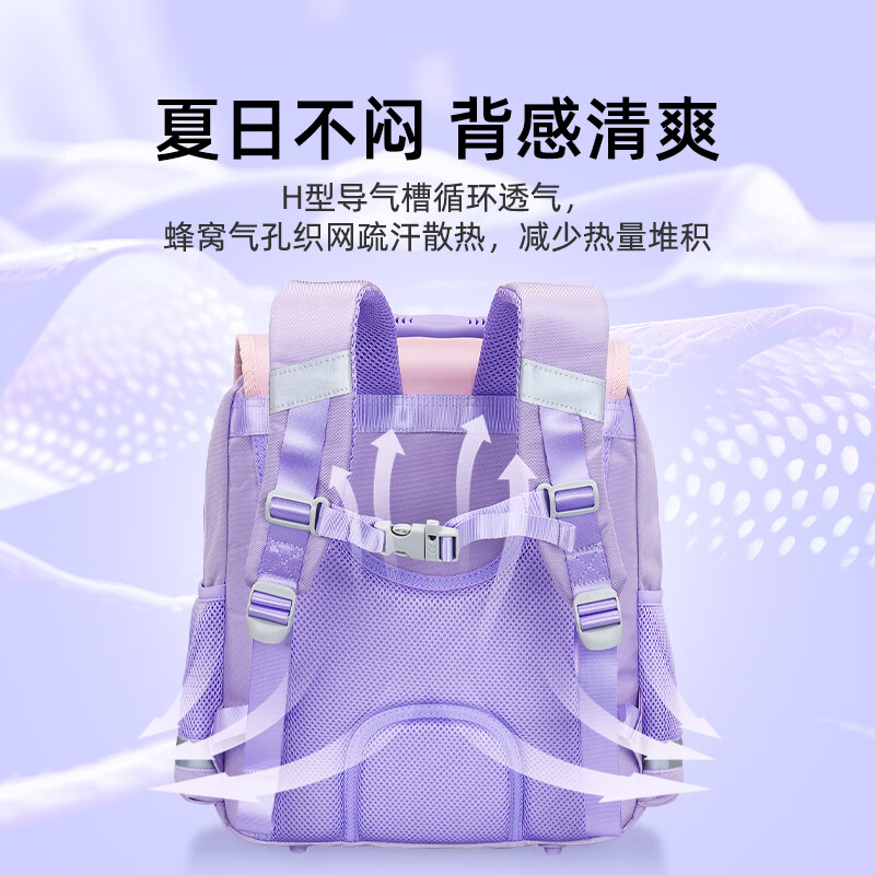 Samsonite 18L ultra-light school bag 1-5 grade school bag primary school girl water-repellent backpack cartoon Elsa co-branded model