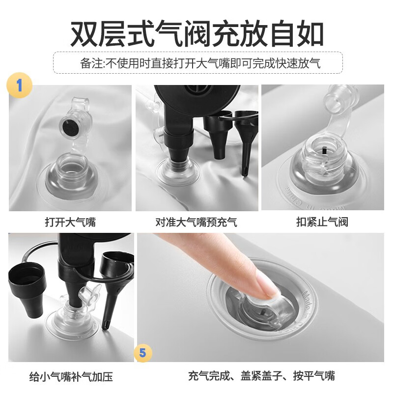 XIANNIAO car air mattress, car suv, car rear sleeping pad, folding rear seat air bed gap pad, sleeping tool, basic model (air pump + long leg squat + headrest), outdoor self-driving travel equipment for children and strollers