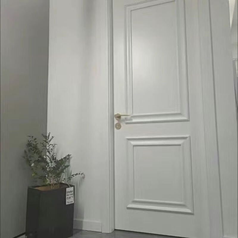 Solid wood door bedroom door interior door open paint door environmental protection paint sound insulation solid wood veneer double buckle line