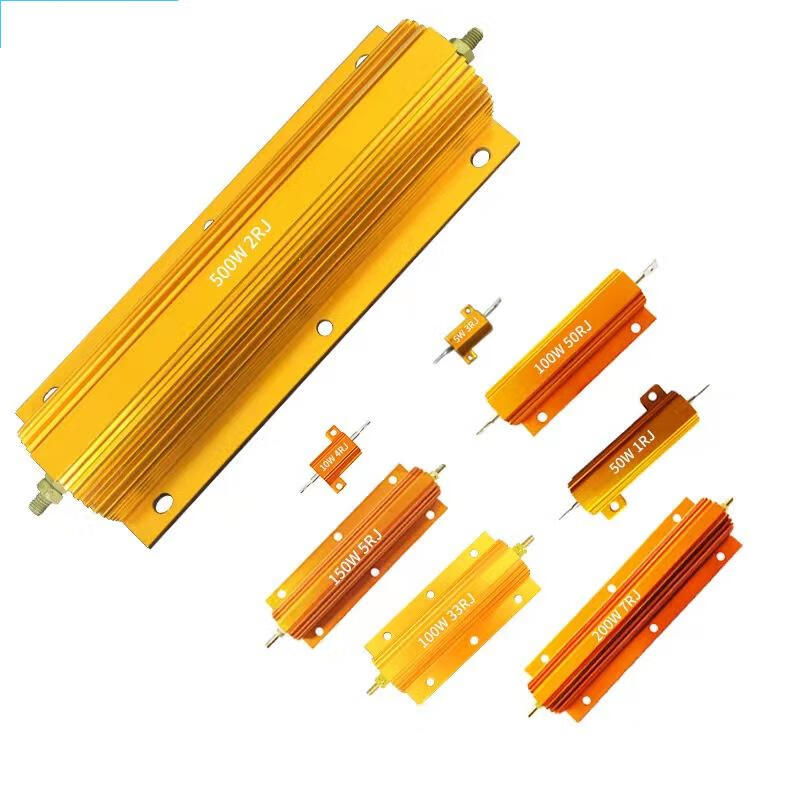Noran resistor RX24-50W gold aluminum shell high power heat dissipation resistor 50W gold aluminum shell 4 ohms (1 piece)