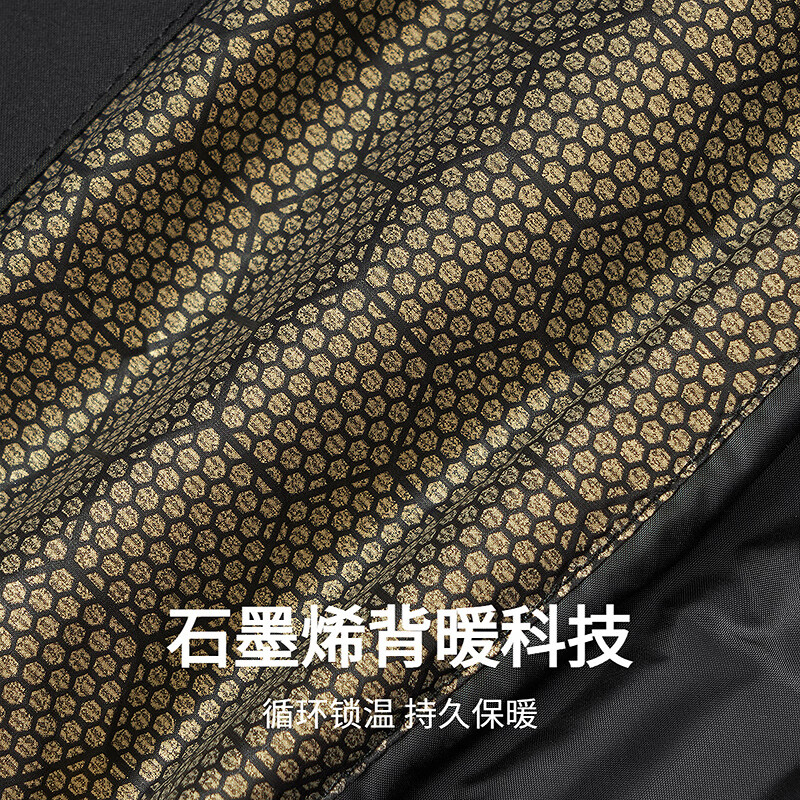 Dances with Wolves Goose down lining & three-proof fabric Light outdoor warm and comfortable versatile hooded jacket 001 black 180