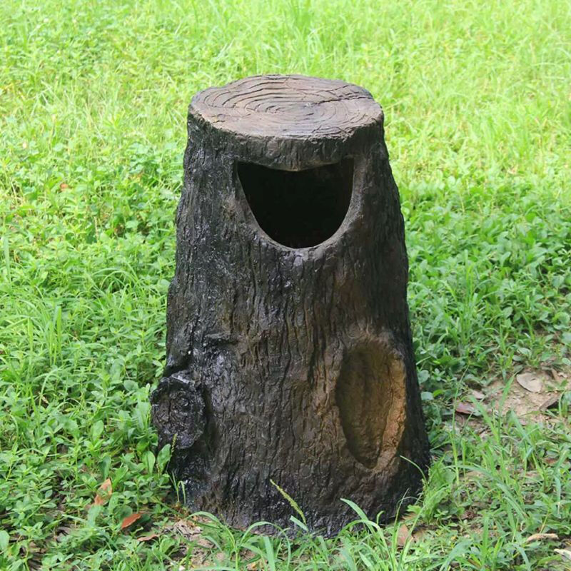 Huilide Park Scenic Area Trash Can Outdoor Creative Imitation Tree Stump Trash Can Garden Landscape Garbage Sorting Box Old Tree Stump