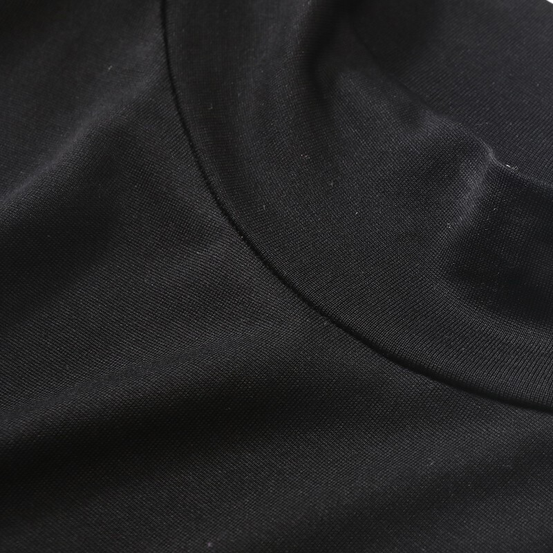 Jinsanta Silk Bottoming Shirt Men's Autumn and Winter Simple Stand Collar Versatile Slim Men's Muscle Bottoming Long Sleeve Top Classic Black L