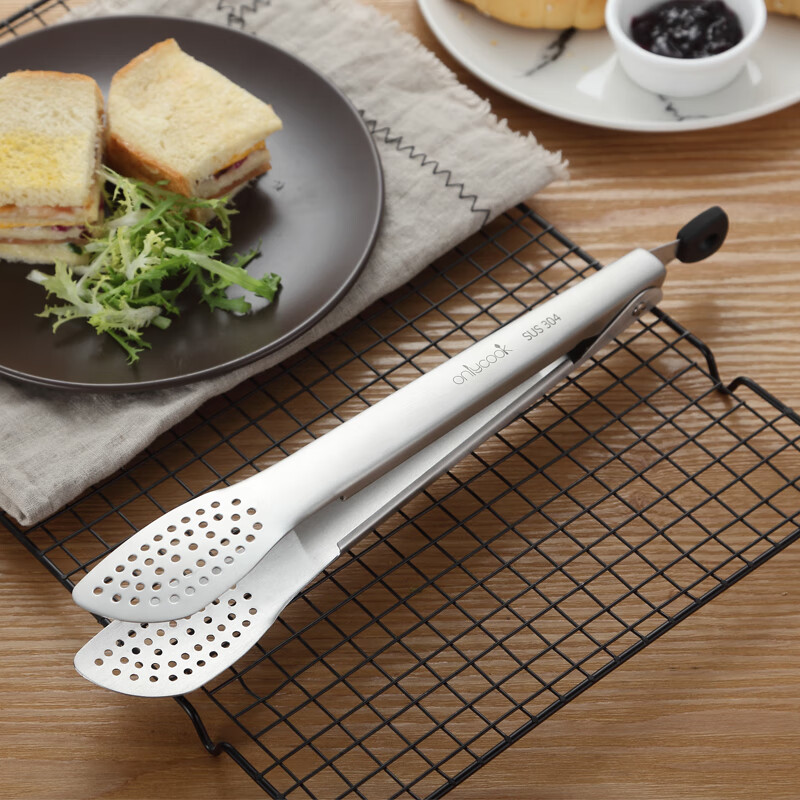 Onlycook 304 stainless steel multifunctional barbecue steak clip food bread clip extended and thickened anti-scalding clip