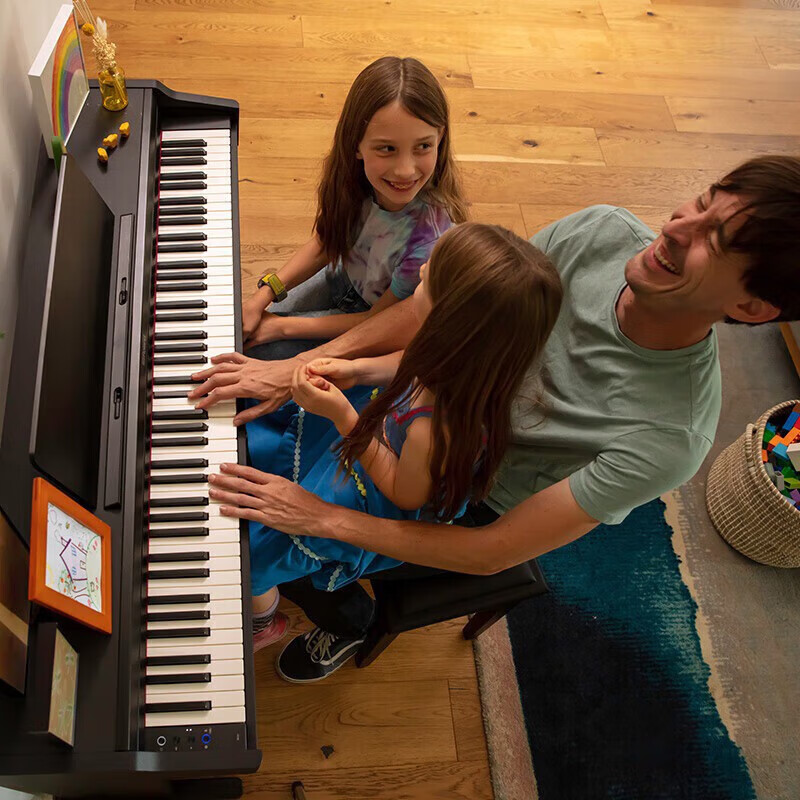 Roland electric piano RP107/F107 Bluetooth smart teaching 88-key heavy hammer professional adult home upright digital piano RP107 black (including piano stool) + original RH5 headphones + accessories gift bag